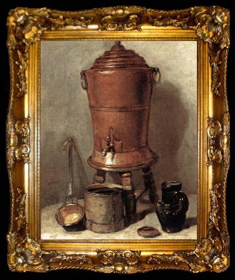 framed  jean-Baptiste-Simeon Chardin The Copper Drinking Fountain, ta009-2